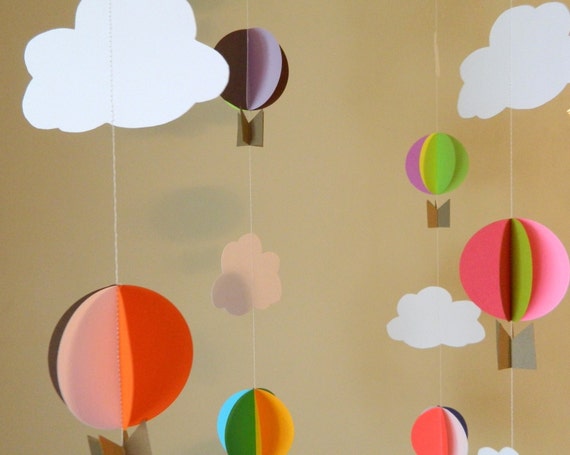 Hot Air Balloon Garland Up And Away Baby Shower Decorations