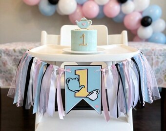 Alice in ONEderland High Chair Banner – Tea Party 1st Birthday Decorations