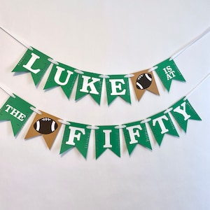Football 40th Birthday Decorations - Football Themed Birthday- At the 30 Birthday Banner - Mens Birthday Banner - 50 Yard line Birthday 60th