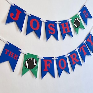 Football 40th Birthday Decorations - Football Themed Birthday- At the 30 Birthday Banner - 1st Birthday Banner - 50 Yard line Birthday 50th
