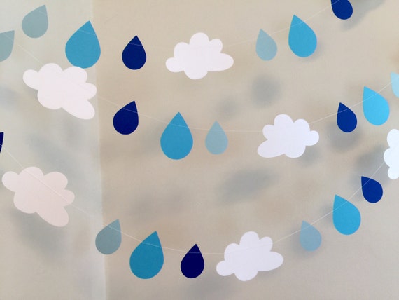 Baby Sprinkle Decorations Boy Raindrop Backdrop Decoration Blue