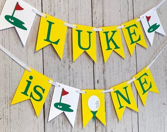 Golf 1st Birthday Banner: "Hole in ONE" High Chair Garland