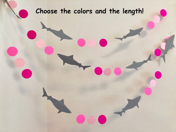Shark First Birthday Decor Girl , Shark Baby Banner, Shark Banner Boy , Shark Baby Shower Decorations, Shark Nursery Garland , Your Colors Il_570xn