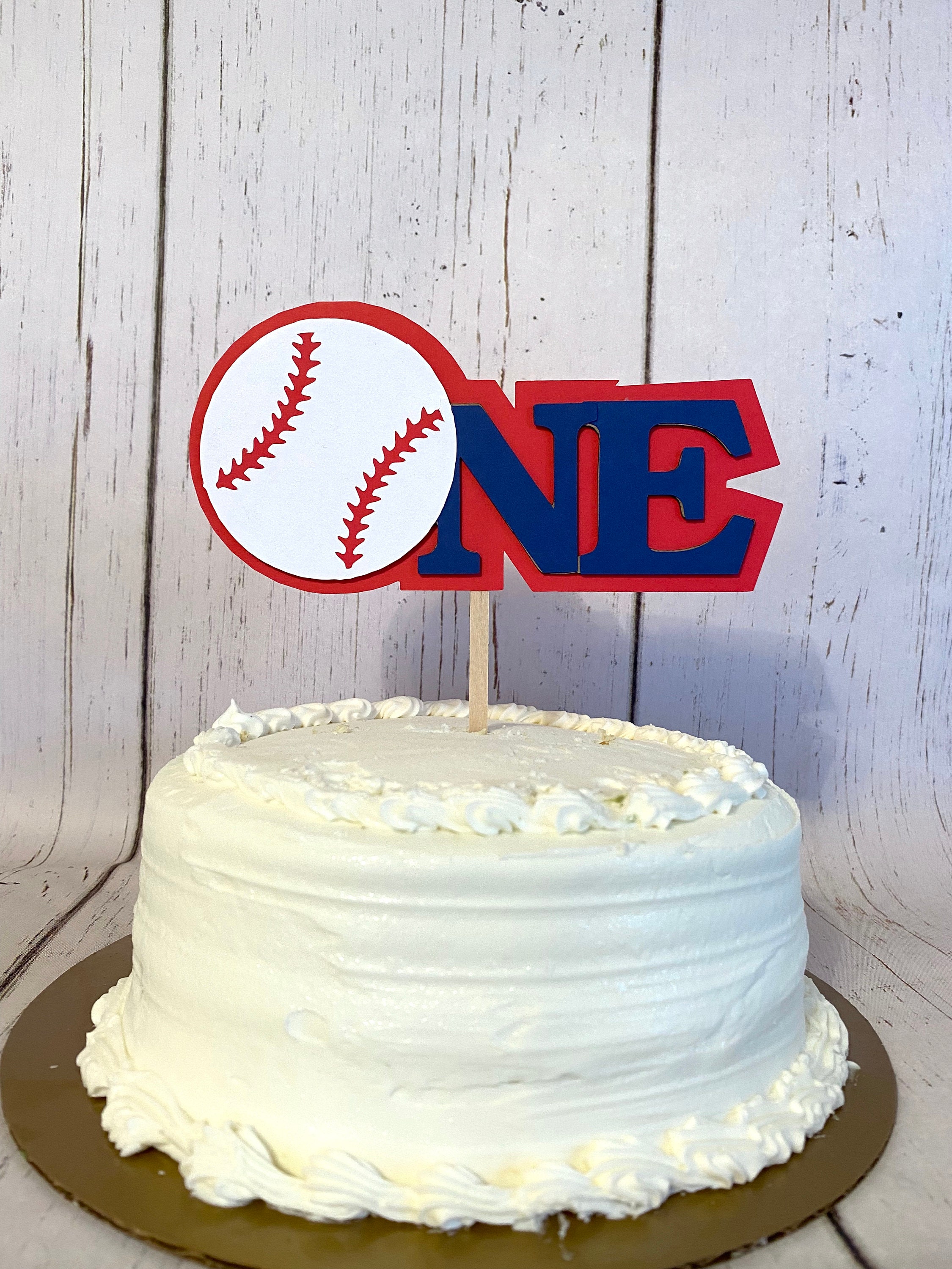 Baseball "Rookie Of The Year" 1st Birthday High Chair Banner – Blue & Red Party Decor - View #7