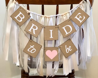 Bride to Be Chair Banner - Bridal Shower Chair Skirt - Bride to Be Chair Cover- Bride to Be banner - Bridal shower Tutu - Bachelorette