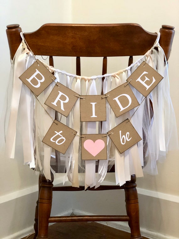 Bride to Be Chair Banner Bridal Shower Chair Skirt Bride to Be