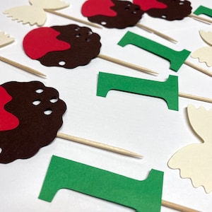 Meatball First Birthday Cupcake Toppers  - Our Little Meatball is ONE- Pasta 1st Birthday - Cake topper - Spaghetti and Meatballs
