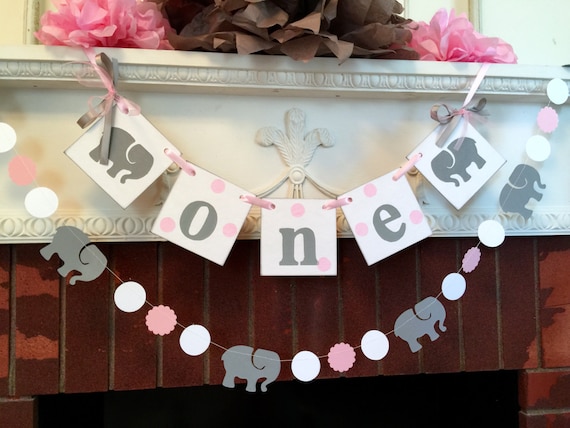 I Am One Banner Elephant 1st Birthday Cake Smash Photo Prop Etsy