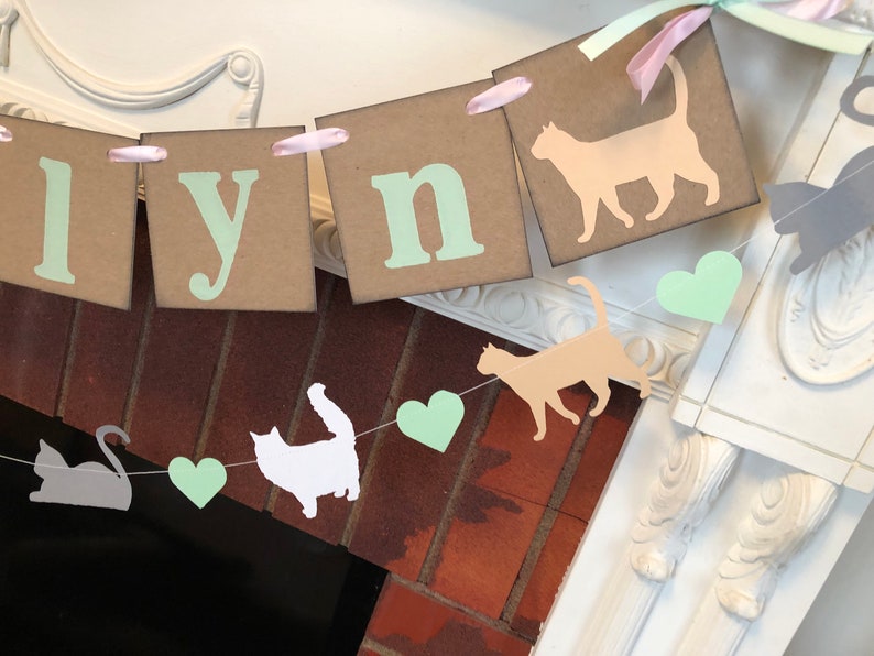 Custom Kitty Cat Birthday Decorations Cat Baby Shower Etsy