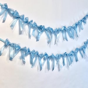 Blue Custom Bow Garland, Birthdays, Bridal Showers, Weddings, Nursery Decor, everyday Home Decoration, Bow Coquette Garland, Your colors