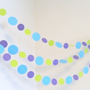 Tiny Monster Themed 1st Birthday decor - Circle garland - Little Monster Baby Shower decorations - Tiny Monster Banner-  Custom colors