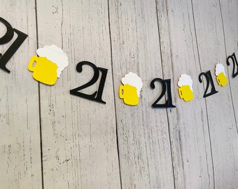 Beer birthday banner - Beer garland - Cheers to 30 Years Banner - Cheers to 30 years banner - 40th Birthday Banner - 21st birthday decor