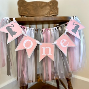 Cat First Birthday Banner, ONE Banner , Pink High Chair Skirt, ONE Cool Cat 1st Birthday High Chair Tutu, 1st Year Photos , Meow Backdrop