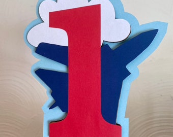Fighter Jet 1st Birthday Cake Topper: Military Airplane Decor