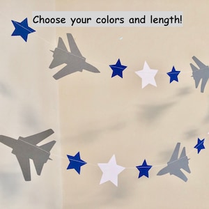 Fighter Jet Party Decorations - Military Graduation Banner - Jet Banner - Pilot Retirement Garland - Military  Baby Shower Decor