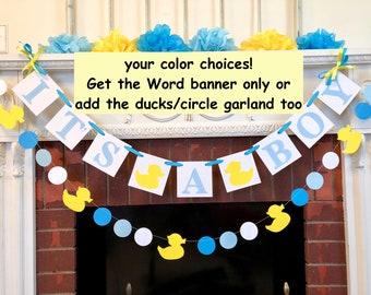 Its a Boy Banner - Rubber Duck Baby shower Decorations -Duck Banner - Duckling Nursery Decorations - Baby Duck Baby Shower