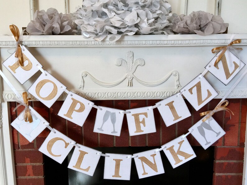 Stock The Bar Banner New Years Party Decoration Pop Fizz Etsy