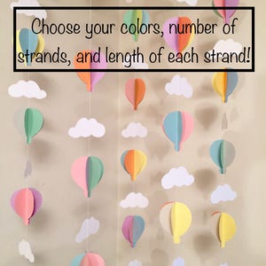 Hot Air Balloon 1st Birthday Decor- Air Balloon Baby Shower Decorations - Pastel Hot Air Balloon Backdrop Boy - Hot Air Balloon Room Decor