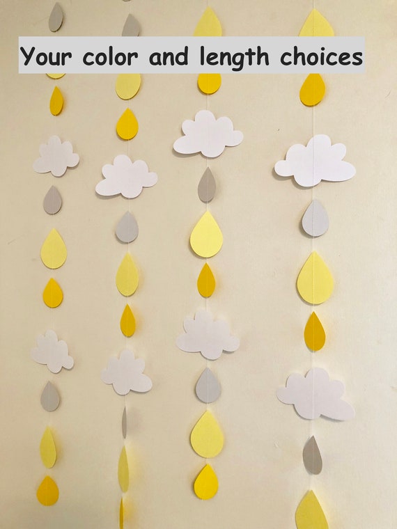 Baby Sprinkle Decorations Gender Neutral Raindrop Backdrop
