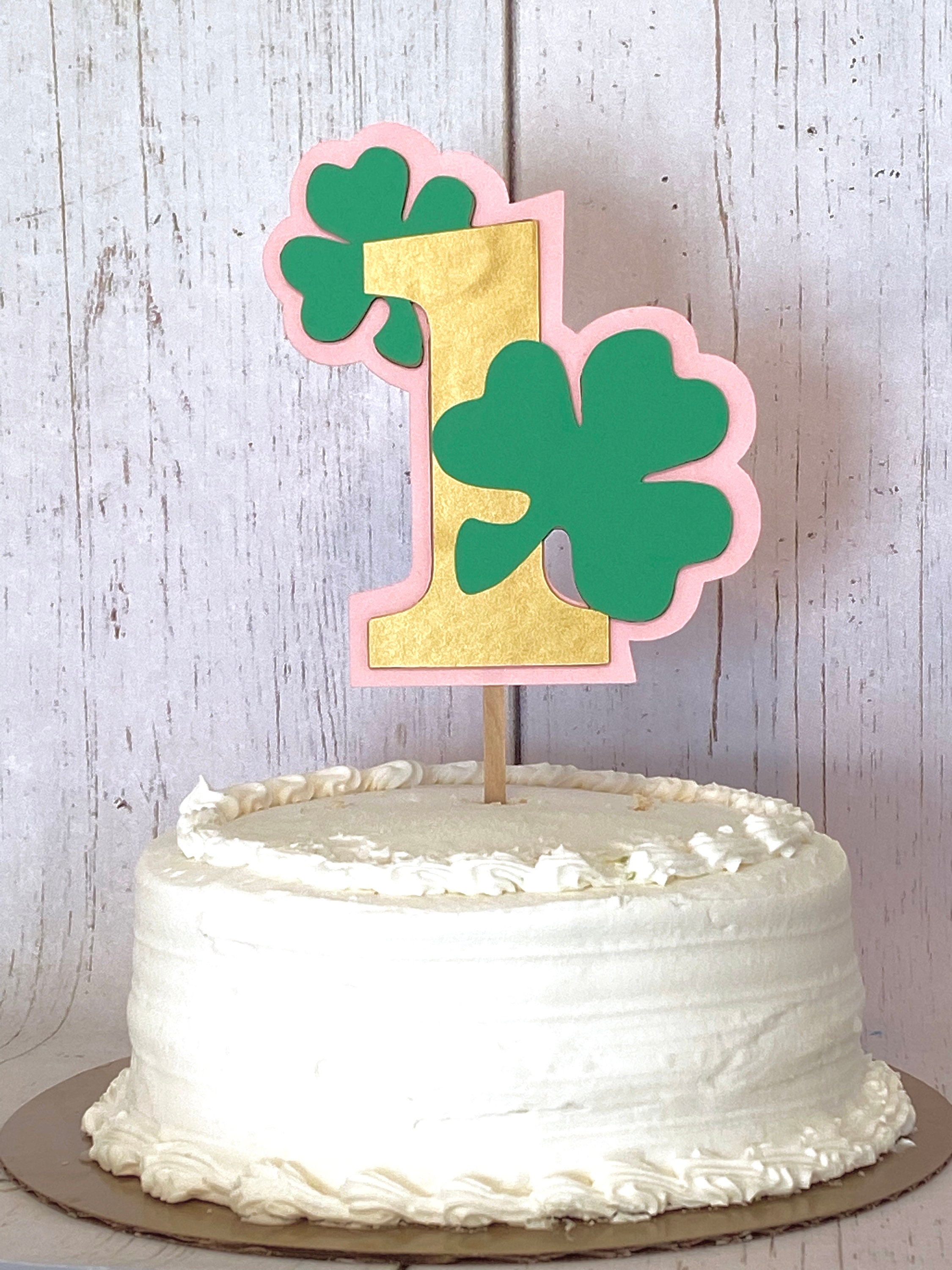  Pink St. Patrick's Day 1st Birthday Photo Banner for Girls  Shamrock 12 Month Glitter Banner Irish Clover Lucky One Cake Topper St.  Paddy's Day Birthday Party Decor Set with Green and