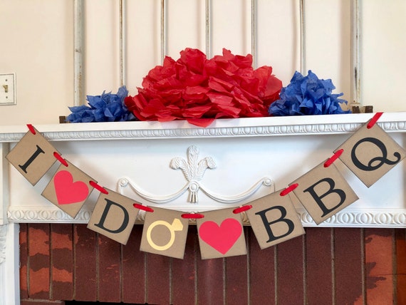 I Do Bbq Party Decorations Barbecue Engagement Party Banner Etsy