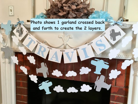 Vintage Airplane Baby Shower Decorations Custom Travel Etsy
