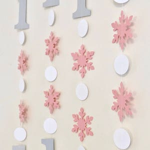 Winter Onederland Birthday Decorations - Pink Snowflake Photo Backdrop - Oh What Fun Birthday Boy or Girl- Little Snowflake 2nd 5th Birthday