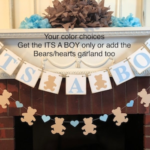 Teddy Bear Baby Shower Decorations - Boy Oh Boy Baby Shower - Teddy Bear Its a Boy banner- Teddy Bear baby shower - your color choices