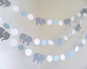 Elephant Baby Shower Boy / Elephant Birthday Decorations Girl / Gender Neutral / Blue Elephant Baby Shower Banner / Backdrop / Custom colors