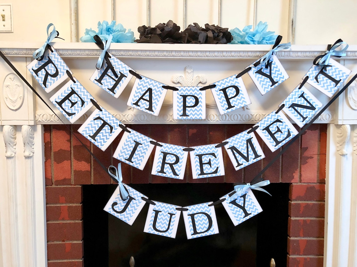 Happy Retirement Banner / Retirement Party Decor /teacher Etsy