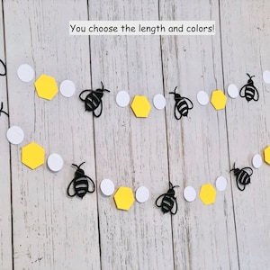 Mommy to Bee Baby Shower Decorations , Queen Bee 1st Birthday Banner , 10ft Bee Garland/bunting , Bumble Bee Nursery decor