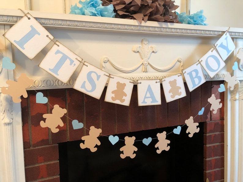 Teddy Bear Baby Shower Decorations Boy Oh Boy Baby Shower Etsy Canada
