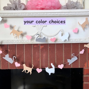 Kitty Cat First Birthday Party Decor - Kitty Garland - Cat Birthday Decorations - Cat Room Decor-  Baby Shower Decor - Meow Cat Decorations