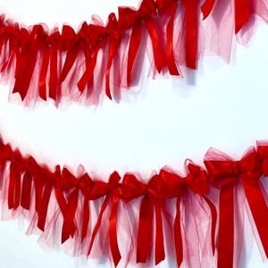 Custom Bow Garland, Valentines, Birthdays, Bridal Showers, Weddings, or everyday Home Decoration, Bow Coquette Garland, Your color choice