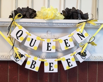 Queen Bee 1st Birthday Banner: Honeycomb High Chair Decor
