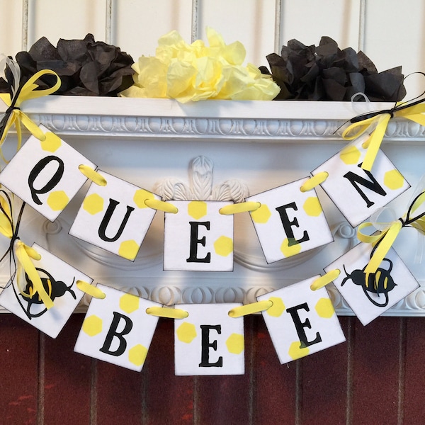 Queen Bee First Birthday Decorations , Bumble Bee Birthday Decor, Mini 1st Birthday High Chair Banner , Bumble Bee Nursery decor, Bee banner