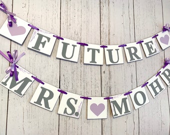 Custom Bridal Shower Banner: Future Mrs, Purple Decor