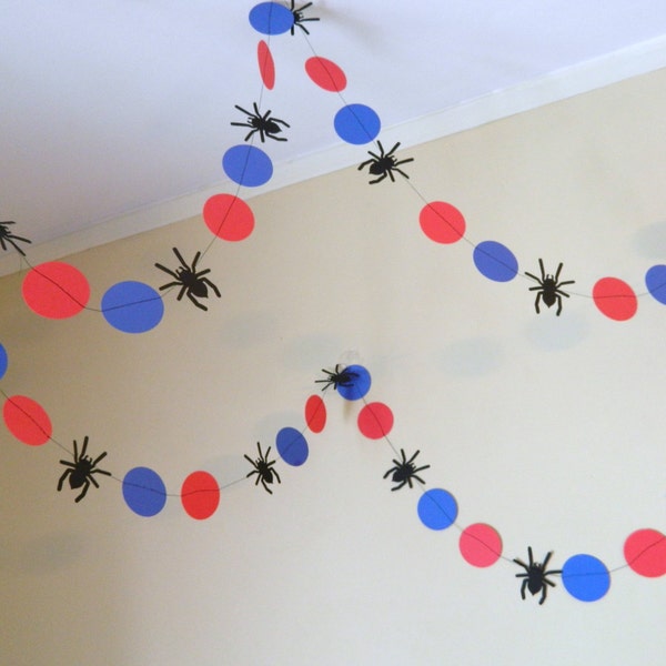 Comic Book Spider banner - Spider First Birthday Decoration - Spider 2nd 3rd birthday Party Decor Boy - 10 ft Garland- Boys Room Decor