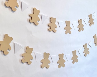 Teddy Bear Baby Shower Decorations - Teddy Bear Picnic Garland - Teddy Bear First birthday Backdrop- Teddy Bear Banner - Nursery Decor Boy