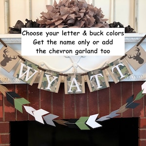 Lil Buck Baby shower decoration - Oh Deer First birthday Boy - Camo birthday Garland - Hunting birthday decorations - Hunting Camp banner