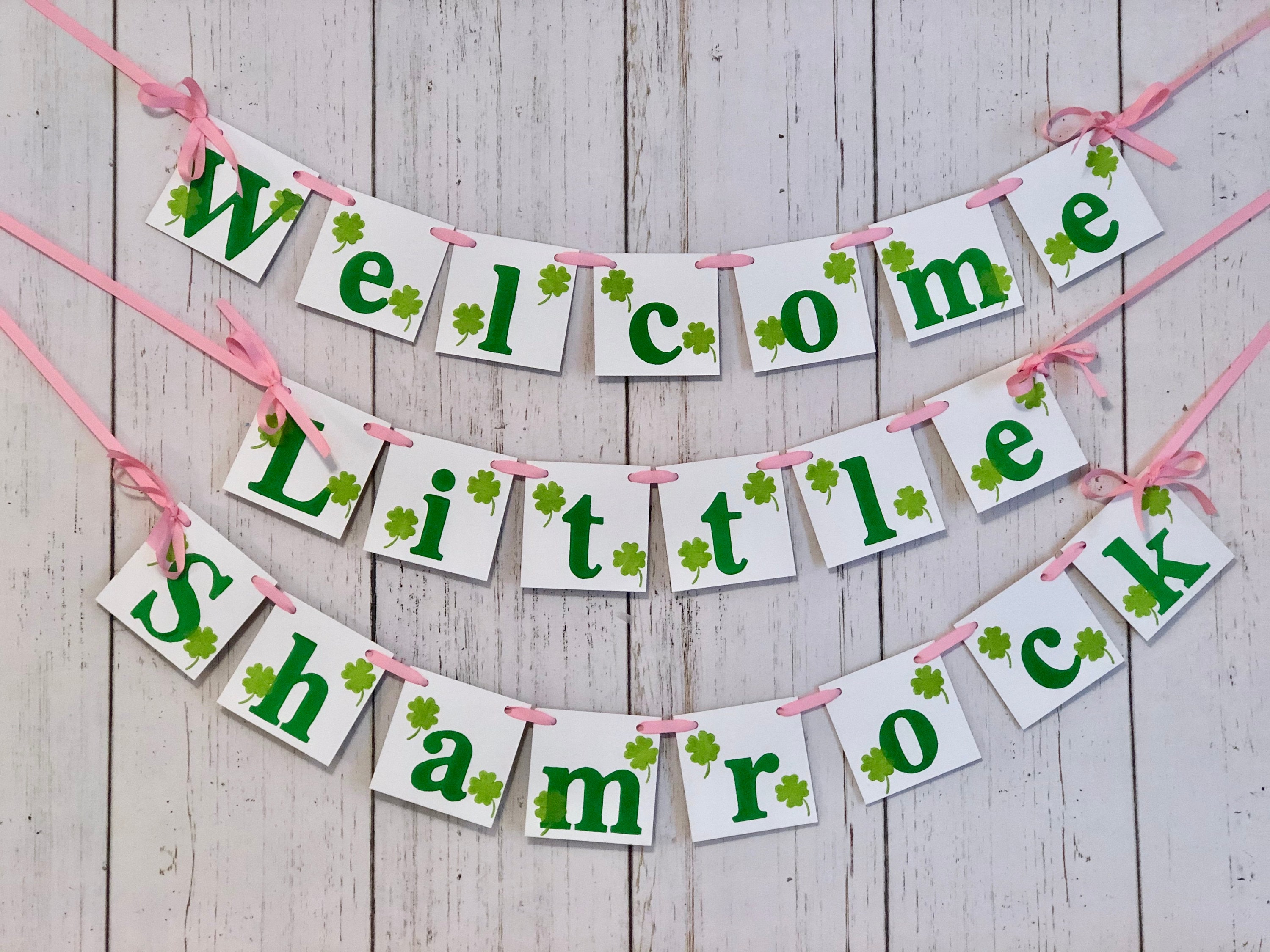 Oh Baby Shamrock Banner for St Patricks Day Baby Shower or Gender Reveal Party Decorations