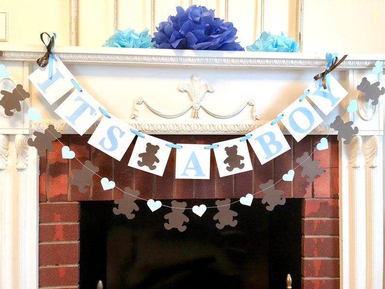 Teddy Bear Baby Shower Decorations Boy Oh Boy Baby Shower Etsy