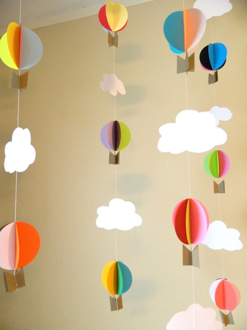 Hot Air Balloon Garland / Up and Away Baby Shower Decorations Etsy
