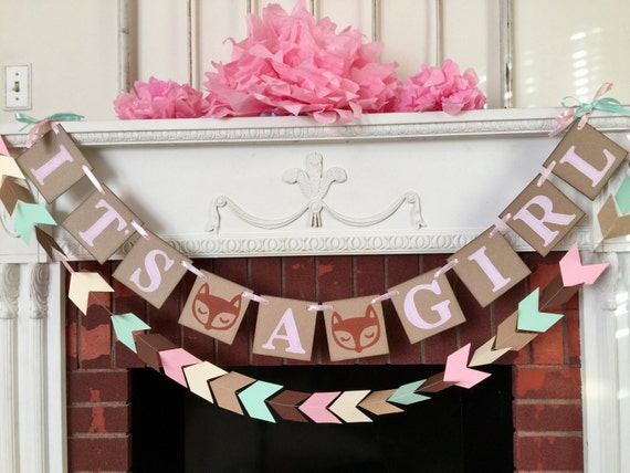 Woodland Fox Baby Shower Decorations Tribal Baby Shower Etsy