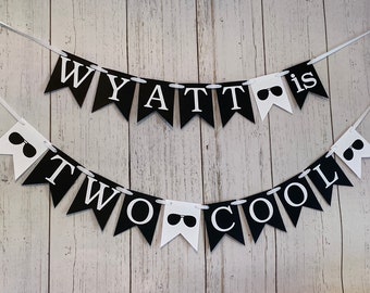 Birthday Banner - Sunglasses 2nd Birthday Party Decor