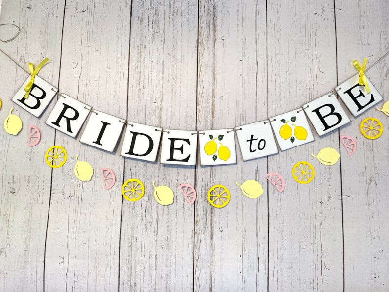 Lemon Bride to Be Banner She Found Her Main Squeeze Decorations Lemon Bridal shower Banner Citrus Themed Miss to Mrs image 4