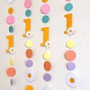 Groovy One 1st Birthday Decorations, Two Groovy, Five is a Vibe Birthday Garland, Daisy Birthday Backdrop, Retro 70’s Party, Hippie garland