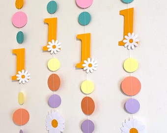 Groovy One 1st Birthday Garland: Retro Daisy Party Decor