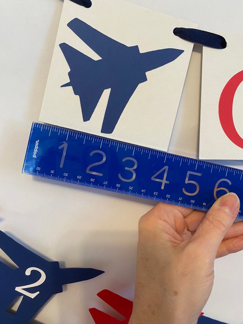 Top One First Birthday Banner Military 12 Month Photo banner boy Fighter Jet 1st Birthday ONE High Chair decor Time Flies Birthday image 4
