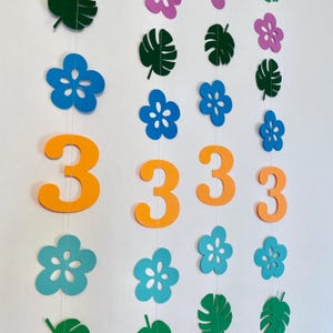 Tropical Birthday Garland: Luau Party Decor, Hawaiian Theme